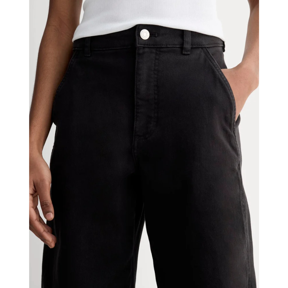 EVERLANE Women's The Utility Barrel Pants Size 10 TALL Black Cotton Twill NWT - Picture 4 of 14